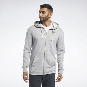 Bluza Z Kapturem Męskie Reebok Training Essentials Szare PL 46QFCYV